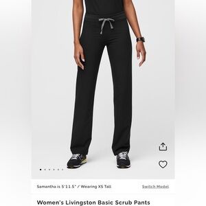 Women’s Livingston Scrub Pants, Black, Petite XXS